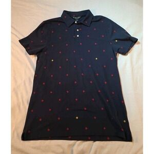 Brooks Brothers Short Sleeve Navy Polo Shirt Men L Original Fit Lady Bug AllOver